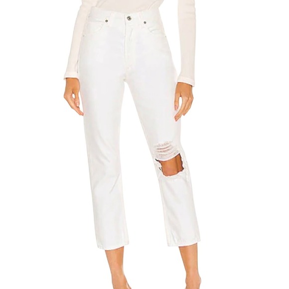 Citizens of Humanity Charlotte Crop HighRise White Denim Cotton Jeans NWT - 26 - Picture 1 of 10